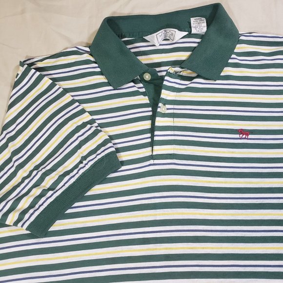 Vintage 80s The MENS Store at Sears Green Yellow Golf Polo Shirt - Picture 3 of 7